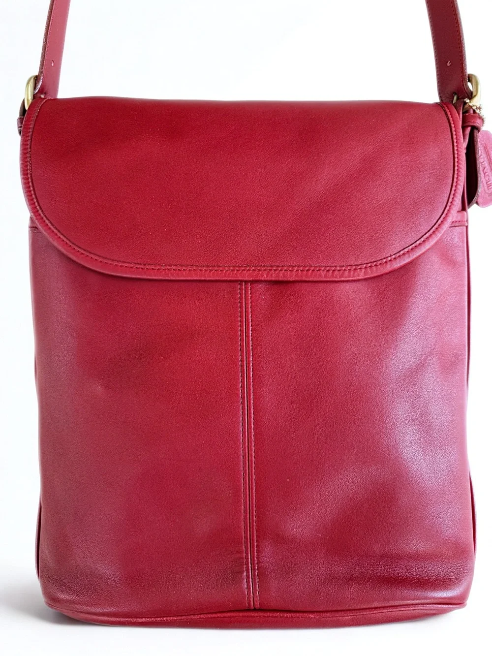 Vintage COACH 1997 Red Leather Whitney Crossbody Bag | Style 4115